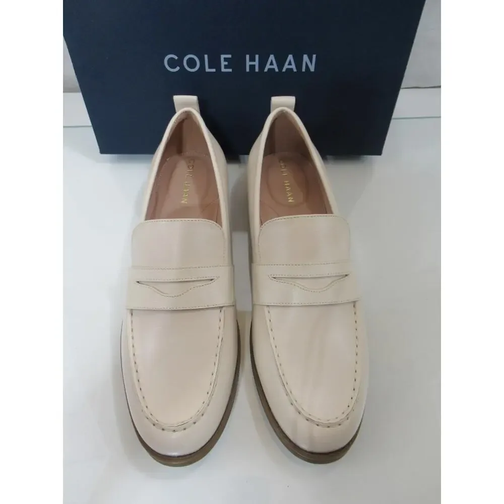 Women's Cole Haan Stassi Penny Loafer Moc Toe Comfort Sandollar Leather Size 9.5